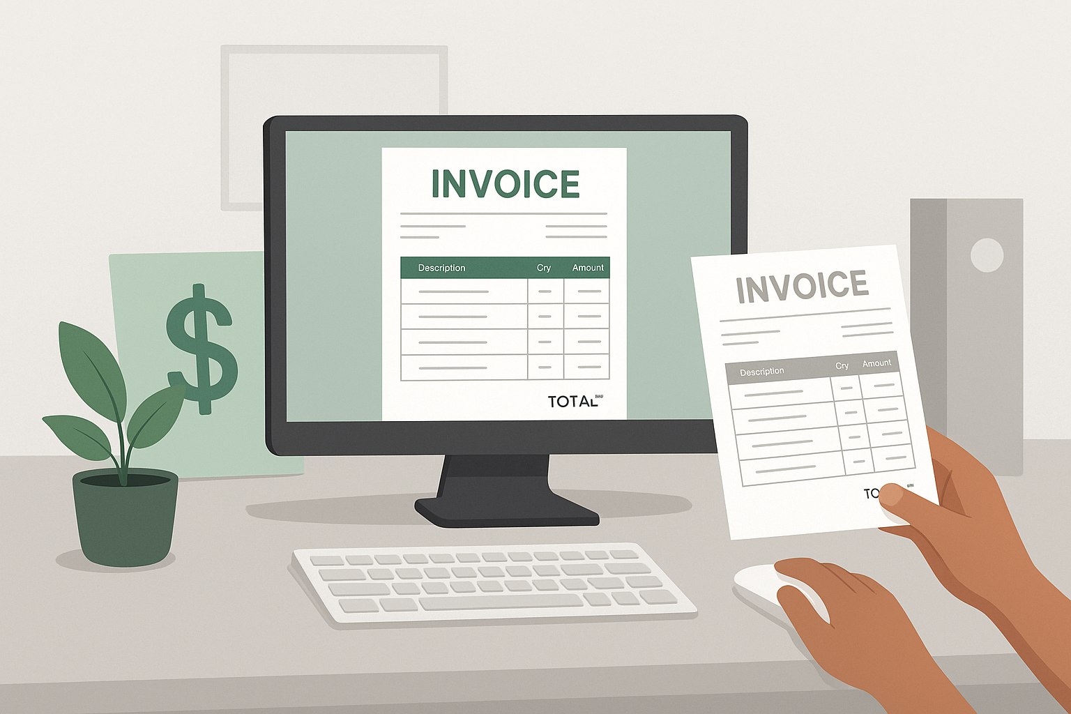An illustration showing various professional invoice templates from the BillNow application.